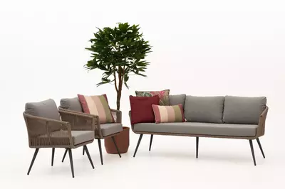Own Living stoel-bank loungeset lerma taupe - afbeelding 1