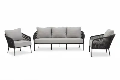 Own Living stoel-bank loungeset rodina lava grey - afbeelding 1