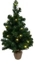 Own Tree verlichte kunstkerstboom in juten zak 45cm - afbeelding 1