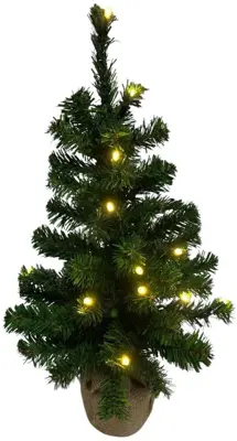 Own Tree verlichte kunstkerstboom in juten zak 60cm - afbeelding 1