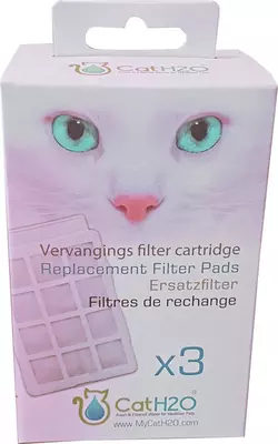 Pak à 3 filtercartridge voor waterbak Cat H2O