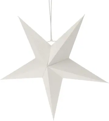 Papieren kerst ornament ster 45cm wit - afbeelding 2