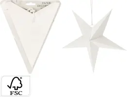 Papieren kerst ornament ster 45cm wit - afbeelding 4