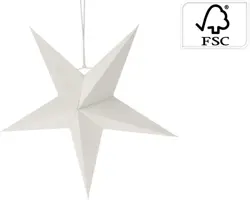 Papieren kerst ornament ster 45cm wit - afbeelding 1
