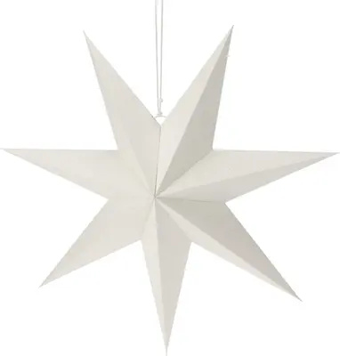 Papieren kerst ornament ster 60cm wit - afbeelding 2