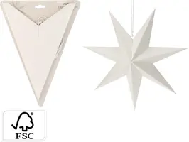 Papieren kerst ornament ster 60cm wit - afbeelding 4