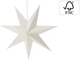 Papieren kerst ornament ster 60cm wit - afbeelding 1