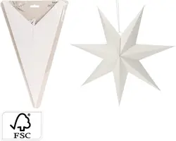 Papieren kerst ornament ster 75cm wit - afbeelding 4
