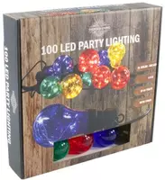 Partylight - 10 Lampen 100 LEDs multicolor  IP44 timer 4.5m - afbeelding 1