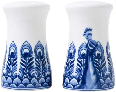 Peper-en-zoutstel paauw blauw