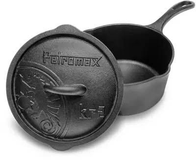 Petromax gietijzeren steelpan "kr2" met deksel 2l - afbeelding 1