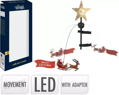 Piek kunststof led ster met bewegende slee 51cm multi