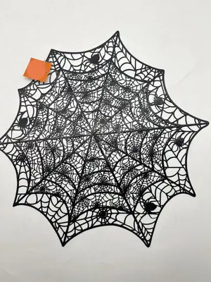 Placemat spinnenweb 50cm zwart 