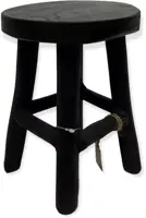 Plantenstandaard kruk teak 17x22cm zwart kopen?