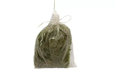 Plat mos 80g w.raffia strik natuur - afbeelding 2