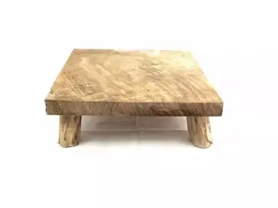 Plate teak square 30x30h8cm