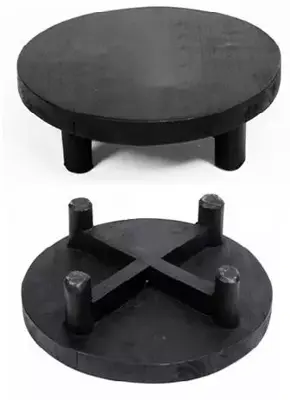 Plateau teak zwart d40h9cm