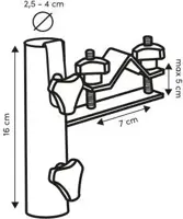 Platinum Sun & Shade balkonklem horizontale ronde reling - afbeelding 2