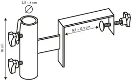 Platinum Sun & Shade balkonklem top reling 98-183mm - afbeelding 2