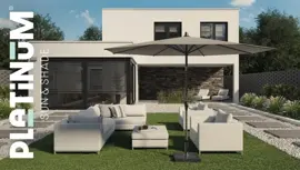 Platinum Sun & Shade parasol riva 250x250cm taupe - afbeelding 7