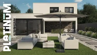 Platinum Sun & Shade parasol riva 350cm wit - afbeelding 5