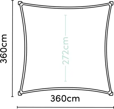 Platinum Sun & Shade schaduwdoek coolfit 360x360cm off white - afbeelding 2