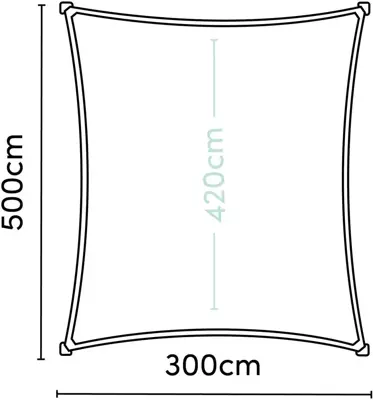 Platinum Sun & Shade schaduwdoek coolfit 500x300cm antraciet - afbeelding 4