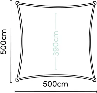 Platinum Sun & Shade schaduwdoek coolfit 500x500cm zand - afbeelding 2
