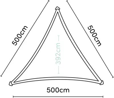 Platinum Sun & Shade schaduwdoek coolfit 500x500x500cm antraciet - afbeelding 4