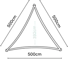 Platinum Sun & Shade schaduwdoek coolfit 500x500x500cm antraciet - afbeelding 4