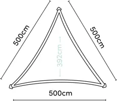 Platinum Sun & Shade schaduwdoek coolfit 500x500x500cm greige - afbeelding 2