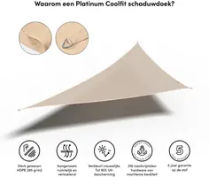 Platinum Sun & Shade schaduwdoek coolfit 570x400x400cm ecru white - afbeelding 2