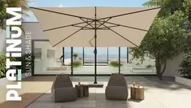 Platinum Sun & Shade zweefparasol challenger t1 premium 400x300cm champagne - afbeelding 8
