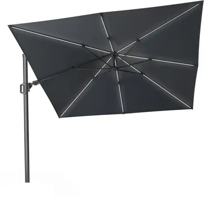 Platinum Sun & Shade zweefparasol challenger t2 glow 300x300cm antraciet - afbeelding 1