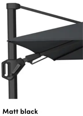 Platinum Sun & Shade zweefparasol challenger t2 premium matt black 300x300cm jet black - afbeelding 6