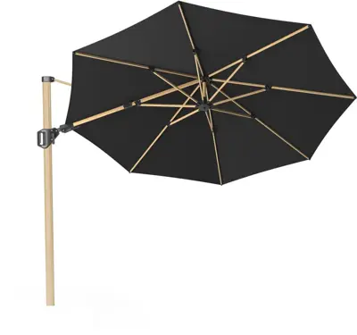 Platinum Sun & Shade zweefparasol challenger t2 premium oak 350cm faded black - afbeelding 1