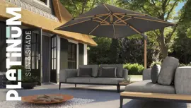 Platinum Sun & Shade zweefparasol challenger t2 premium teak 300x300cm faded black - afbeelding 8