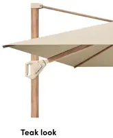 Platinum Sun & Shade zweefparasol challenger t2 premium teak 300x300cm faded black - afbeelding 7