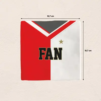 Plenty Gifts tegeltje keramiek 010 fan 10x10cm rood, wit - afbeelding 2