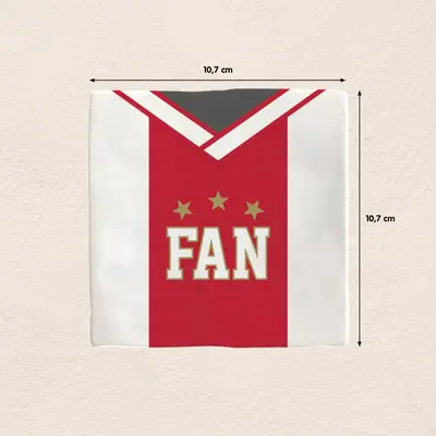 Plenty Gifts tegeltje keramiek 020 fan 10x10cm rood, wit - afbeelding 2