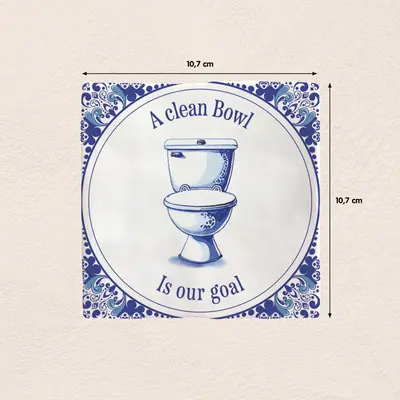 Plenty Gifts tegeltje keramiek a clean bowl 10x10cm blauw, wit - afbeelding 2