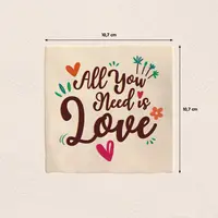 Plenty Gifts tegeltje keramiek all you need is love 10x10cm crème - afbeelding 2