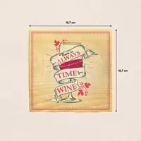 Plenty Gifts tegeltje keramiek always time for wine 10x10cm bruin - afbeelding 2