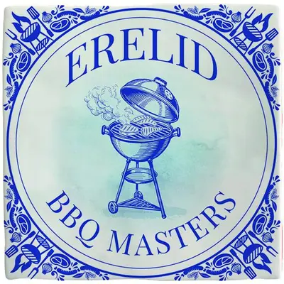 Plenty Gifts tegeltje keramiek bbq masters 10x10cm blauw, wit - afbeelding 1