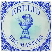 Plenty Gifts tegeltje keramiek bbq masters 10x10cm blauw, wit - afbeelding 1