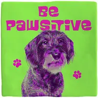 Plenty Gifts tegeltje keramiek be pawsitive 10x10cm groen - afbeelding 1