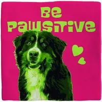 Plenty Gifts tegeltje keramiek be pawsitive 10x10cm roze - afbeelding 1