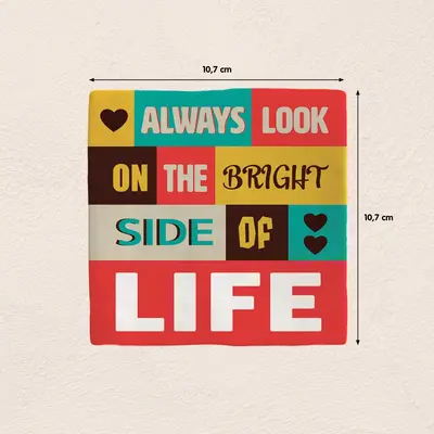 Plenty Gifts tegeltje keramiek bight side of life 10x10cm multi - afbeelding 2