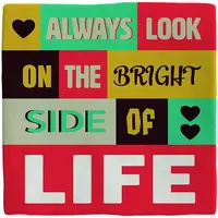 Plenty Gifts tegeltje keramiek bight side of life 10x10cm multi - afbeelding 1