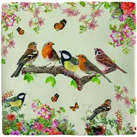 Plenty Gifts tegeltje keramiek birds 10x10cm multi - afbeelding 1